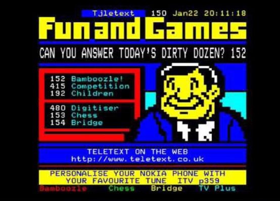 Bamboozle! – The Cult Quiz - vintage teletext screenshots