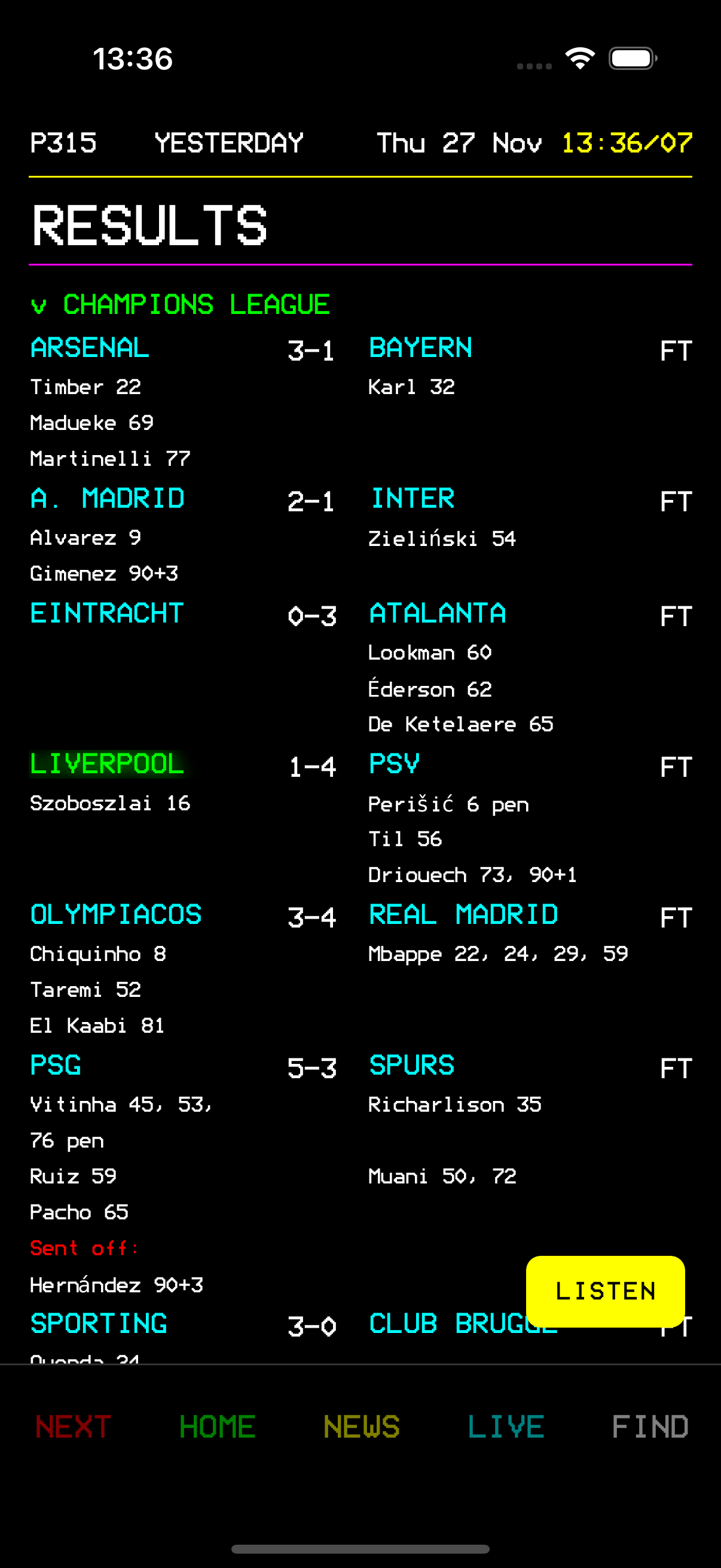 QFAX Results - Live scores with goal scorers